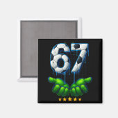 Grappig Voetbal 67 Zes Zeven Grappig Gen Alpha Mem Magneet (Voorkant / Achterkant)