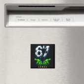 Grappig Voetbal 67 Zes Zeven Grappig Gen Alpha Mem Magneet (Insitu (Vaatwasser))