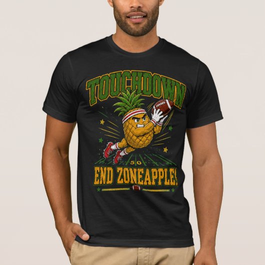 Grappig Voetbal Ananas T-shirt (Voorkant)