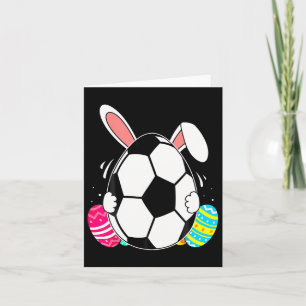 Grappig Voetbal Byll Met Bunny Ears Paasdag Mannen Kaart