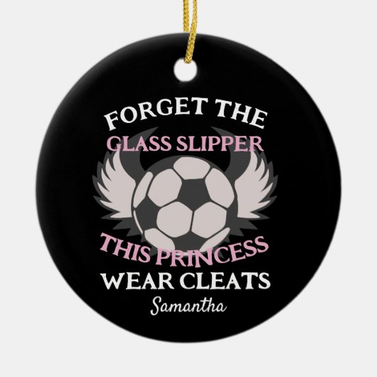 Grappig voetbal citaat voor meisjes voetbalteam keramisch ornament (Voorkant)