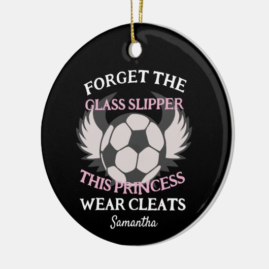 Grappig voetbal citaat voor meisjes voetbalteam keramisch ornament (Links)