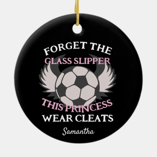 Grappig voetbal citaat voor meisjes voetbalteam keramisch ornament (Achterkant)