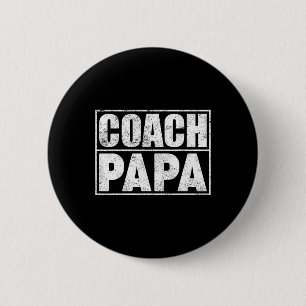 Grappig Voetbal Football Basketbal Coach Papa Vade Ronde Button 5,7 Cm
