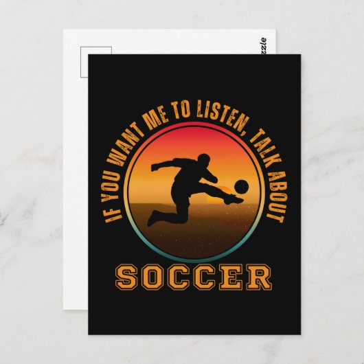 Grappig Voetbal Gezegde Silhouet Speler Briefkaart (Voorkant / Achterkant)