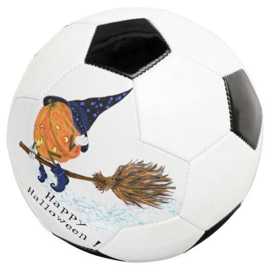 Grappig Voetbal Halloween Heksenpompoen Vliegen (Drie kwart)