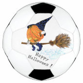 Grappig Voetbal Halloween Heksenpompoen Vliegen (Voorkant)