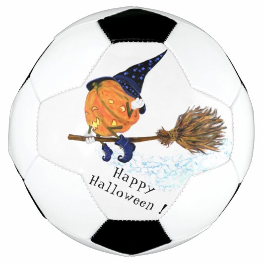 Grappig Voetbal Halloween Heksenpompoen Vliegen (Voorkant)
