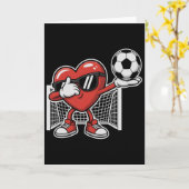 Grappig Voetbal Hart Liefde Dabbing Valentijn Kind Kaart (Gele Bloem)