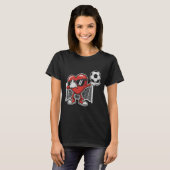 Grappig Voetbal Hart Liefde Dabbing Valentijn Kind T-shirt (Voorkant volledig)
