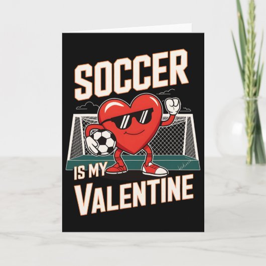 Grappig Voetbal Is Mijn Valentijnshart Pose Kaart (Voorkant)