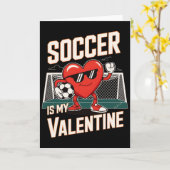 Grappig Voetbal Is Mijn Valentijnshart Pose Kaart (Gele Bloem)