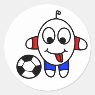 Grappig voetbal kerel ronde sticker