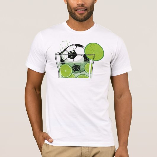 Grappig Voetbal Lime Drank Grafisch Heren T-shirt (Voorkant)