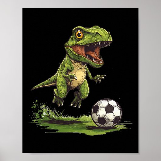 Grappig Voetbal Met Juric Dinosaur Outfit Poster (Voorkant)