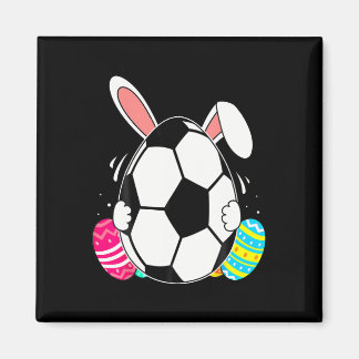 Grappig Voetbal Met Konijnenoren Pasen Dag Mannen  Magneet