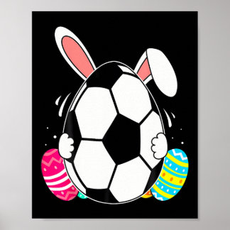 Grappig Voetbal Met Konijnenoren Pasen Dag Mannen  Poster