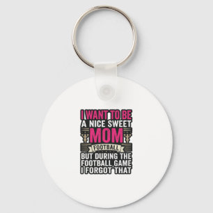 Grappig Voetbal Moeder Vintage Gravure Shirt Ontwe Sleutelhanger