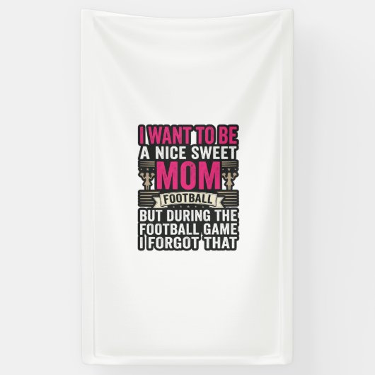 Grappig Voetbal Moeder Vintage Gravure Shirt Ontwe Spandoek (Verticaal)