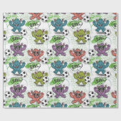 Grappig Voetbal Monsters Kinderen Patroon Cadeaupapier (Vlak)