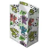Grappig Voetbal Monsters Kinderen Patroon Medium Cadeauzakje (Voorkant Gekanteld)