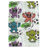 Grappig Voetbal Monsters Kinderen Patroon Medium Cadeauzakje (Achterkant)