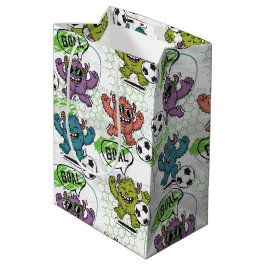 Grappig Voetbal Monsters Kinderen Patroon Medium Cadeauzakje