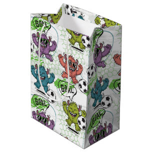 Grappig Voetbal Monsters Kinderen Patroon Medium Cadeauzakje