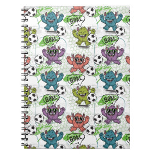 Grappig Voetbal Monsters Kinderen Patroon Notitieboek