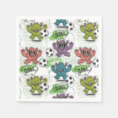 Grappig Voetbal Monsters Kinderen Patroon Servet (Voorkant)
