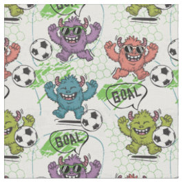 Grappig Voetbal Monsters Kinderen Patroon Stof