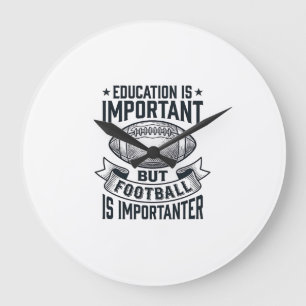 Grappig Voetbal Onderwijs Vintage T-shirt Ontwerp  Grote Klok