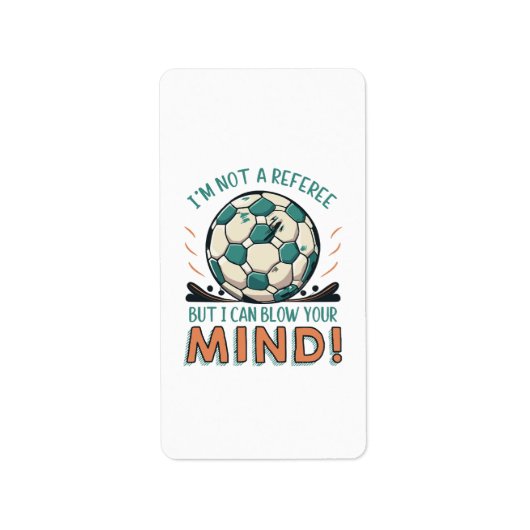 Grappig Voetbal Ontwerp Etiket (Voorkant)