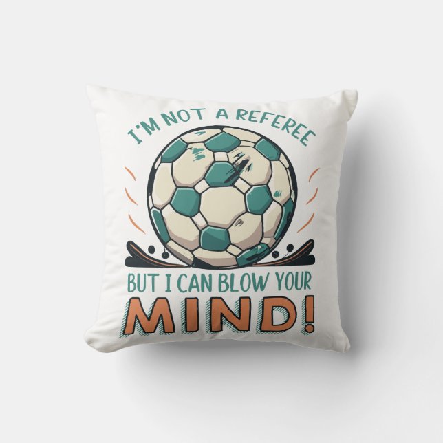 Grappig Voetbal Ontwerp Kussen (Voorkant)