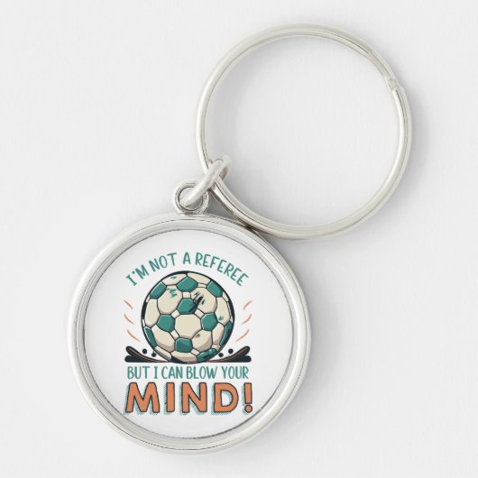Grappig Voetbal Ontwerp Sleutelhanger (Voorkant)