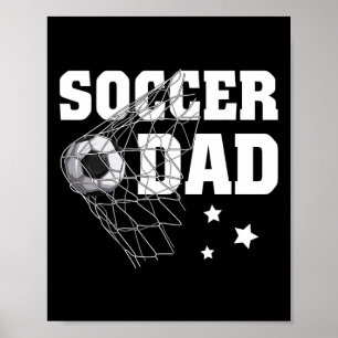 Grappig Voetbal Papa Daddy Voetbal Sport Lover Fan Poster