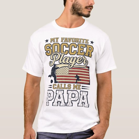 Grappig Voetbal Papa Vintage Shirt Ontwerp_1 (Voorkant)