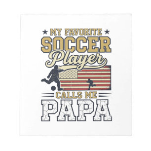 Grappig Voetbal Papa Vintage Shirt Ontwerp_1 Notitieblok