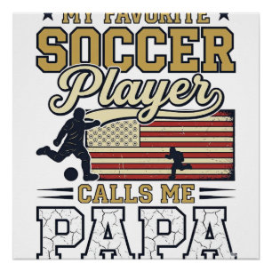 Grappig Voetbal Papa Vintage Shirt Ontwerp_1 Perfect Poster