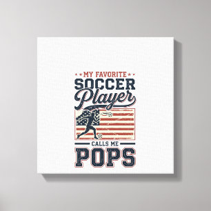 Grappig Voetbal Pops Vintage Gravure Shirt Ontwerp Canvas Afdruk