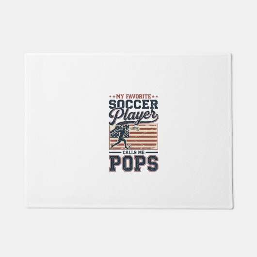 Grappig Voetbal Pops Vintage Gravure Shirt Ontwerp Deurmat (Voorkant)