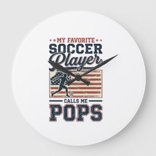 Grappig Voetbal Pops Vintage Gravure Shirt Ontwerp Grote Klok