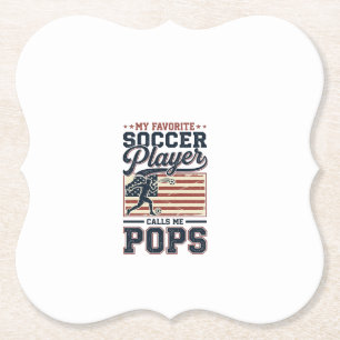 Grappig Voetbal Pops Vintage Gravure Shirt Ontwerp Kartonnen Onderzetters