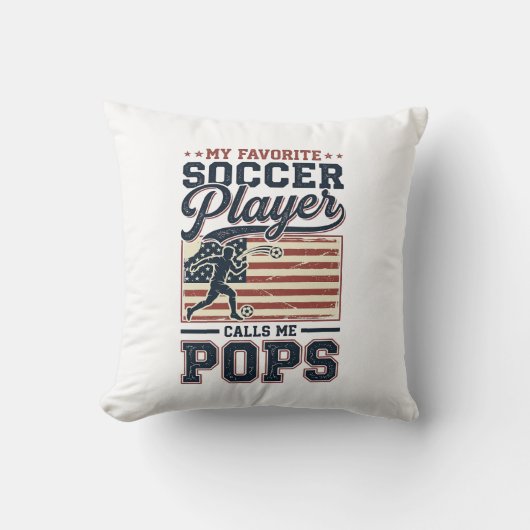 Grappig Voetbal Pops Vintage Gravure Shirt Ontwerp Kussen (Voorkant)