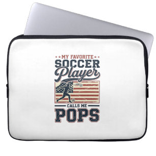 Grappig Voetbal Pops Vintage Gravure Shirt Ontwerp Laptop Sleeve
