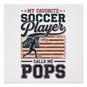 Grappig Voetbal Pops Vintage Gravure Shirt Ontwerp Perfect Poster