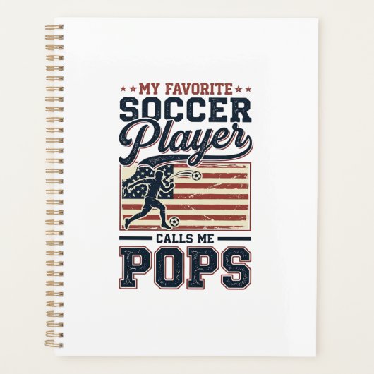 Grappig Voetbal Pops Vintage Gravure Shirt Ontwerp Planner (Voorkant)