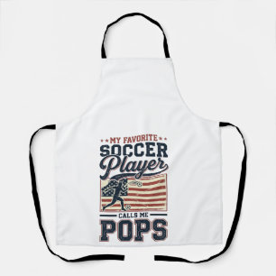 Grappig Voetbal Pops Vintage Gravure Shirt Ontwerp Schort