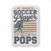 Grappig Voetbal Pops Vintage Gravure Shirt Ontwerp Sticker (Voorkant)