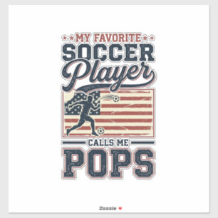 Grappig Voetbal Pops Vintage Gravure Shirt Ontwerp Sticker